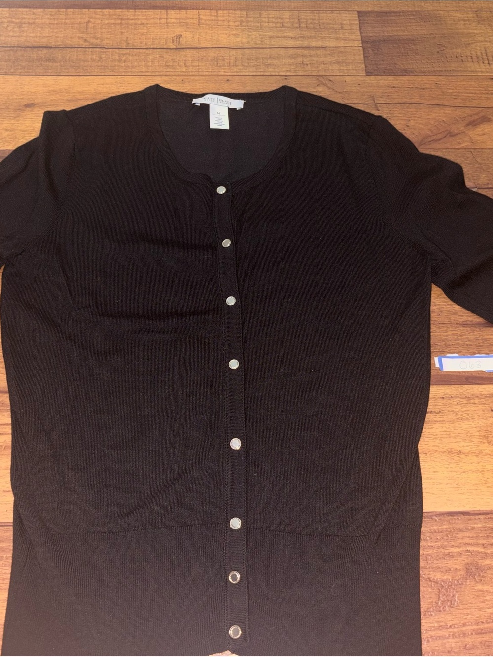 White House Black Market Black Button Down Cardigan Sweater Size Medium